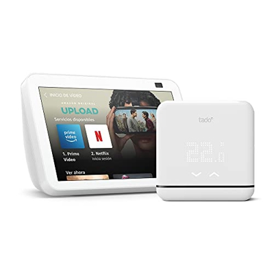 Echo Show 8 (2.ª generación, modelo de 2021), Blanco + tado° Control de Climatización Inteligente y Control de bomba de calor de V3+, compatible con A