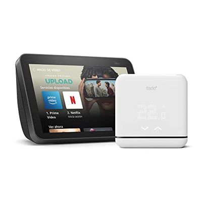 Echo Show 8 (2.ª generación, modelo de 2021), Antracita + tado° Control de Climatización Inteligente y Control de bomba de calor de V3+, compatible co