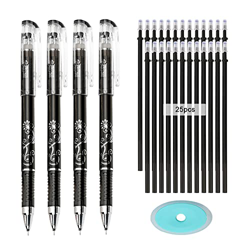 QAQHZW Borrable Boligrafos de Gel con Borrador, 4 Bolígrafo y 25 Roller Recambios, Pluma de Tinta Punta de 0,5 mm Bolis para Niños, Estudiantes y Adul precio