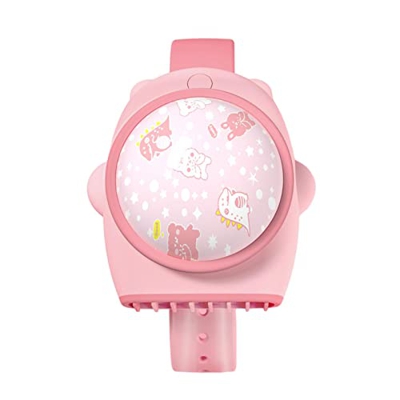 Ventilador de Reloj para niños | Ventilador de Mano portátil Personal Recargable por USB - Ventilador de Reloj de Dibujos Animados para niños y niñas 