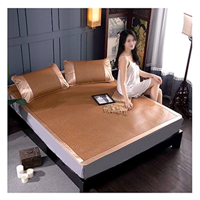 FMOPQ Colchón de Verano Estera de ratán Plegable Gruesa Tres Piezas 1.8m1.5m Cama Estera Doble 0.9m Dormitorio de Estudiantes Estera Individual Suave 