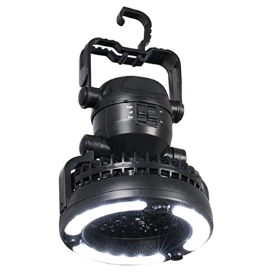 IzzDynno Camping Fan Lamp Multi-Functional Waterproof Hanging Tent Fan Light with 18 LED Bulbs