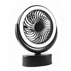 IzzDynno Tent Fan Light 3000mAh Battery Operated Camping Fan with LED Lantern Hanging Hook Black precio