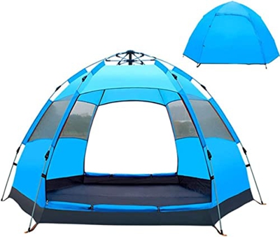 XiangWen Carpa de protección Solar Impermeable a Prueba Viento con Apertura automática hidráulica Hexagonal Grande 4-6 Personas Tienda campaña Familia
