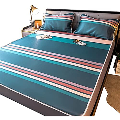 Colchoneta De Seda De Hielo De Tres Piezas En Verano, Lavable Y Plegable Viento Aire Acondicionado Colchoneta Suave Estera De Colchón Para El Hogar (C