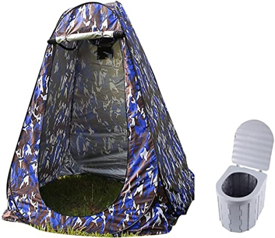 XiangWen Ducha portátil para Acampar con Inodoro Plegable con Tapa 12 Bolsas de Limpieza Vestuario de baño al Aire Libre Refugio de Tienda de privacid