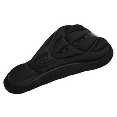 Asiento de Bicicleta, Bicicleta del Amortiguador de Asiento 3D de Silicona Lycra Nylon Gel del cojín de una Silla Cubierta de Bicicletas (Color : Blac