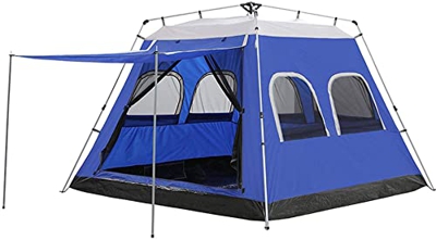 Tienda de campaña para 5-8 personas a prueba viento Carpa grande automática exteriores Diseño puertas dobles y ventanas Fácil instalar cúpula familiar