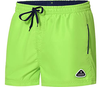 Ladeheid Trajes de Baño de Hombre Pantalones Cortos de Playa LAZA1001 (Luz Verde Marina Azul, 5XL)