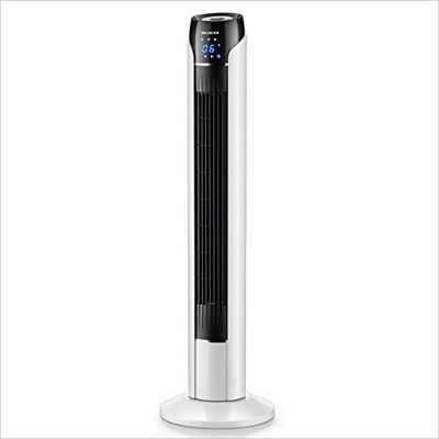Grandeals Liang - Torre de suelo eléctrico con mando a distancia, ventilador vertical sin laterales, 220 V/45 W, brisa fría