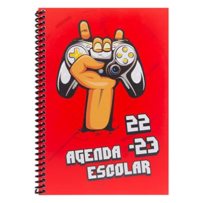 AGENDA ESCOLAR 2022-23 QUIJOTE PAPER WORLD - Semana vista, espiral flexible, tapa plástico, tamaño A5, para la escuela, instituto o la universidad - D