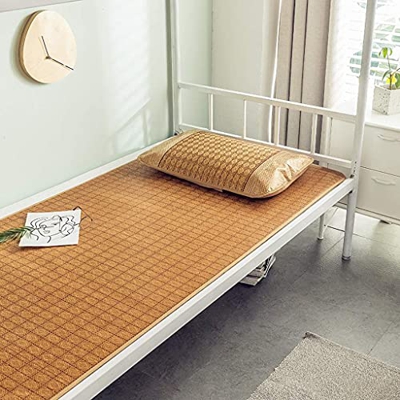 Colchoneta de bambú para dormir de verano, colchoneta de paja para ropa de cama de uso de doble cara, cama individual para estudiantes, cama con aire 