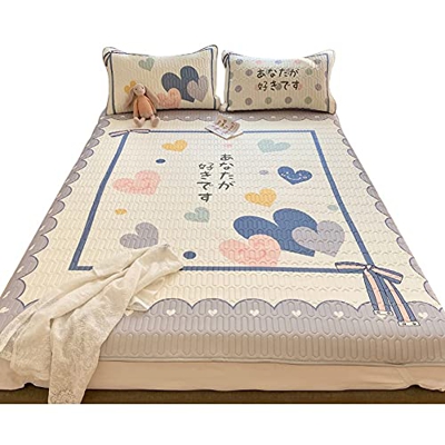 FMOPQ Colchoneta De Látex De Tres Piezas Colchoneta De Seda De Hielo De Verano Cama Lavable Colchoneta De Aire Acondicionado Plegable Lavable Y Lavabl