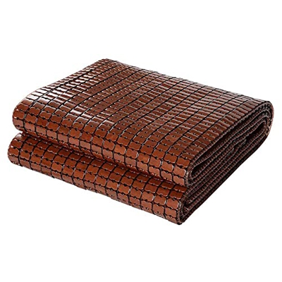 Estera de dormir de verano refrescante, colchón de bambú mahjong carbonizado duradero, suave, plegable, con tendón de res doble - para dormitorio Cojí