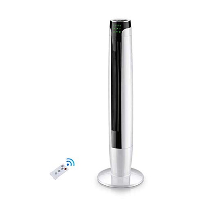 Grandeals Ventilador de Torre oscilante silencioso con Tanque de Agua de 4 L, Enfriador de Aire de Piso con configuración de 3 velocidades, Control Re