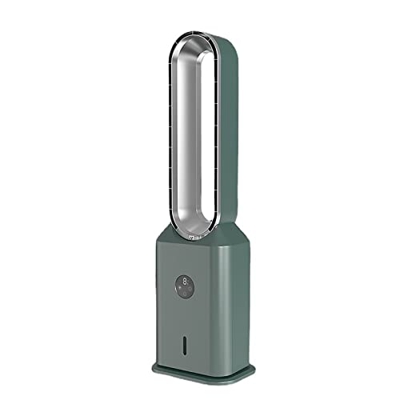 QCLUEU Ventilador De Torre Sin Aspas, Ventiladores De Piso Oscilación De 60 ° con Control Remoto Temporizador 9H Ventilador Sin Hojas De 9 Velocidades