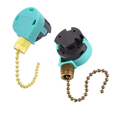 Obelunrp Interruptor de Cadena de extracción de Ventilador 3 Velocidad 4 Interruptor de Control de Velocidad de Cable para la lámpara de Techo Bronce 