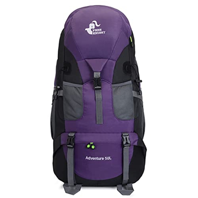 OG TengSheng Mochila de senderismo de 50L, mochila impermeable para senderismo, montañismo, acampada al aire libre, mochila de escalada para hombres y