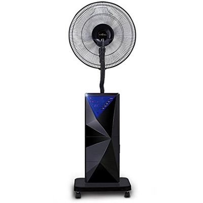 Grandeals Ventilador vibrante – Spray humidificador Cool Down Electric te refrigeración por agua, soporte atomizador, mando a distancia, oscilante 80 