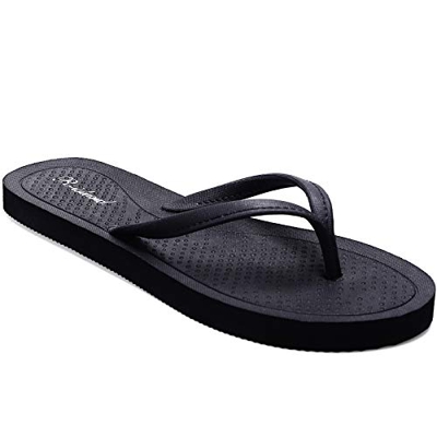 R-Island, Chanclas Mujer, Sandalias Mujer Verano Por Casa, La Playa Y Piscina, Vida De gomas, EVA Goma Para Suelo Antideslizante Comodas,X21410,Negro,