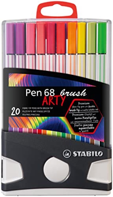 Rotulador punta de ppincel STABILO Pen 68 brush ARTY - Estuche Colorparade con 20 colores