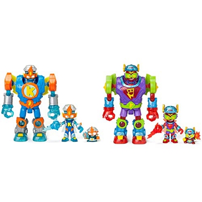 SUPERTHINGS Superbot Kazoom Power – Robot articulado con Accesorios de Combate, 1 Kazoom Kid y 1 SuperThing + Superbot Fury Storm – Robot