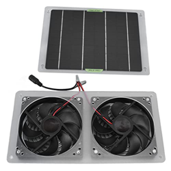 ASHATA Kit de Ventilador de Panel Solar 100W 12V Ventilador Solar Portátil Impermeable de Doble Ventilador para Exteriores para RV Greenhouse Pets precio
