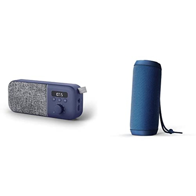Energy Sistem Fabric Box Radio Navy (FM Radio, 1200 mAh Battery, 3 W, PLL Tuner, Audio-out) + Urban Box 2 OceanAltavoz portátil (10 W, TWS, Bluetooth 