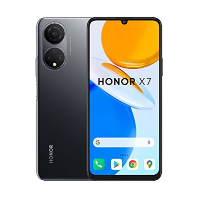 HONOR X7 Smartphone con Android 11, 4 GB de RAM + 128 GB de Almacenamiento, Pantalla FullView Fluida de 6,74" y 90 Hz, Cámara Posterior Cuádruple de 4