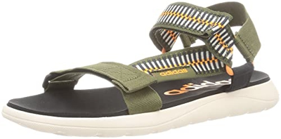 adidas Comfort Sandal, Slide Unisex Adulto, Focus Olive/Orange Rush/Carbon, 43 1/3 EU