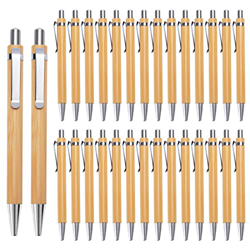 Juego de Bolígrafos Madera de Bambú Natural, 30 unidades Elegante Bolígrafos de Retráctiles La Vida Cotidiana Escritura en Oficina Regalo para Estudia características