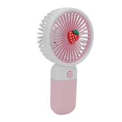 minifinker Ventilador de Mano, Ventilador Recargable con Aspecto de Fresa de Dibujos Animados de Base Separada de Gran Alcance Portátil para Escritori precio