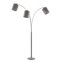 Lindby Nanika lámpara de pie, níquel/topo en oferta