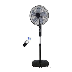 Ventilador De Piso Oscilante De 16 Pulgadas con 5 Aspas con Control Remoto Y Control De Botón Configuración De 3 Velocidades Y Ventilador De Pedestal  en oferta