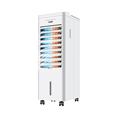 Ventilador De Torre para Agua Fría Y Caliente con Tanque De Agua De 7 L De Capacidad Incluye Cajas De Cristal De Hielo Oscilantes con Control Remoto Y