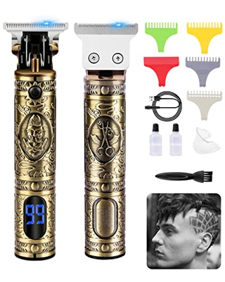 WANFEI Maquina Cortar Pelo,Cortapelos Hombre Profesional Cortadora de Pelo, Eléctrica Maquina de Afeitar LED Pantalla Carga Rápida USB Maquinilla Cort