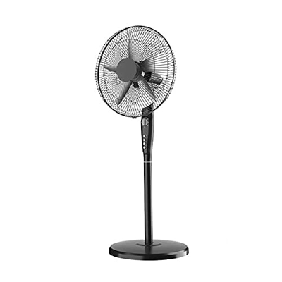 Ventilador De Piso Oscilante De 16 Pulgadas con 5 Aspas con Control De Botón Configuración De 3 Velocidades Y Ventilador De Pedestal con Temporizador 