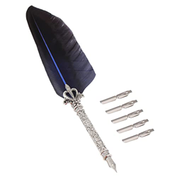 Pluma estilográfica Aprendizaje y suministros de oficina Pluma de tinta Papelería creativa con 5pcs Pluma de spray Gold Signature(azul) en oferta