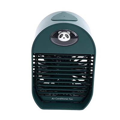 Gaeirt Enfriador de Aire, Humidificación de Luz Nocturna LED Ventilador de Escritorio Ajustable de 3 Engranajes para Dormitorio(Verde)