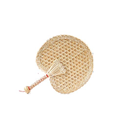 ABOVEHILL Ventilador Plegable Retro Ventiladores Plegables PU Ventilador Tejido a Mano Ventilador de plátano Grande Viento Retro Niños Bebé Ventilador