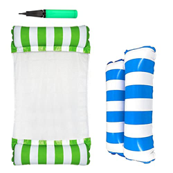 2 Paquetes Hamaca Piscina, Hamaca de Agua Hamaca Flotante Tumbonas Piscina, Colchoneta Piscina Inflable de Agua Hamaca para Playa de Verano o Piscinas en oferta