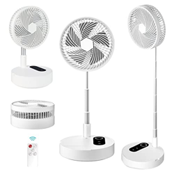 Ventilador de Escritorio Plegable Telescópico/Ventilador de Pie/Ventilador de Piso con Control Remoto, 10000mAh Ventiladores de Pedestal USB Portátil  precio