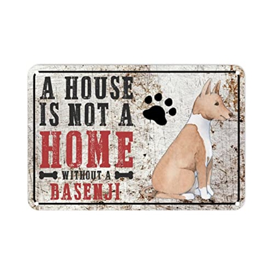 Bakharwal - Letrero de metal para perro, perro, mamá, papá, letrero para casa, una casa no es un hogar sin perro, arte de pared vintage rústico para d
