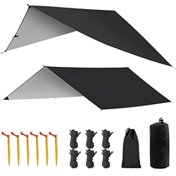 Rayblow Tarp de Campamento Impermeable, Lona de Mosca de Lluvia de Hamaca Pesada de 10x10 pies Lona de Carpa Liviana Canopy de Refugio para Campamento precio