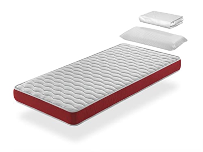Pack Colchon 90X190 Velvet Cama Infantil, Altura 14 CM + 1 Almohada viscoelastica 90x35 + 1 Protector colchon 90x190