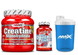 amix nutrition creatina 300 gr + bote amix 30 pastillas + batidor en oferta