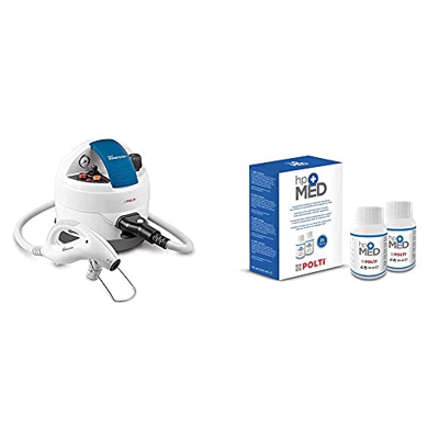 Polti Sani System Business, dispositivo patentado de desinfección a vapor (DDV) para superficies y tejidos + Polti PAEU0243 PAEU0244 2 Botellas de 50 