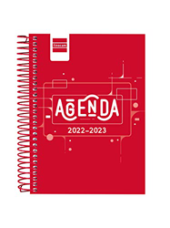 Finocam - Agenda 2022 2023 Cool 1 Día Página Septiembre 2022 - Junio 2023 (curso lectivo) + Julio y Agosto resumidos Rojo Español características