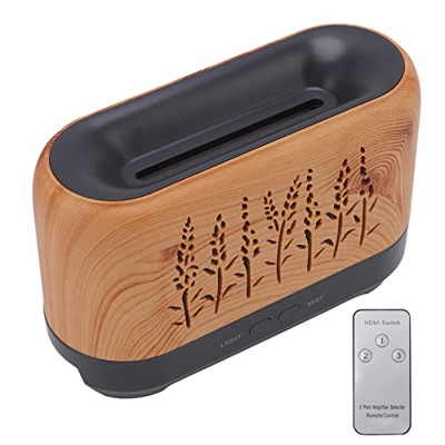 Difusor de Aire de Llama, Humidificador de Difusor de Llama de 100‑240 V, 200 Ml, Grano de Madera Ligero, Silencioso, Multifunción con Control Remoto 