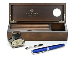 Diplomat Excellence A2 Skyline - Juego de plumas estilográficas (punta M, tinta en vaso de tinta, convertidor de tinta y bandeja para rotuladores de m en oferta